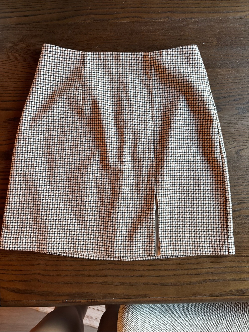 Oak + Fort front-slit mini skirt